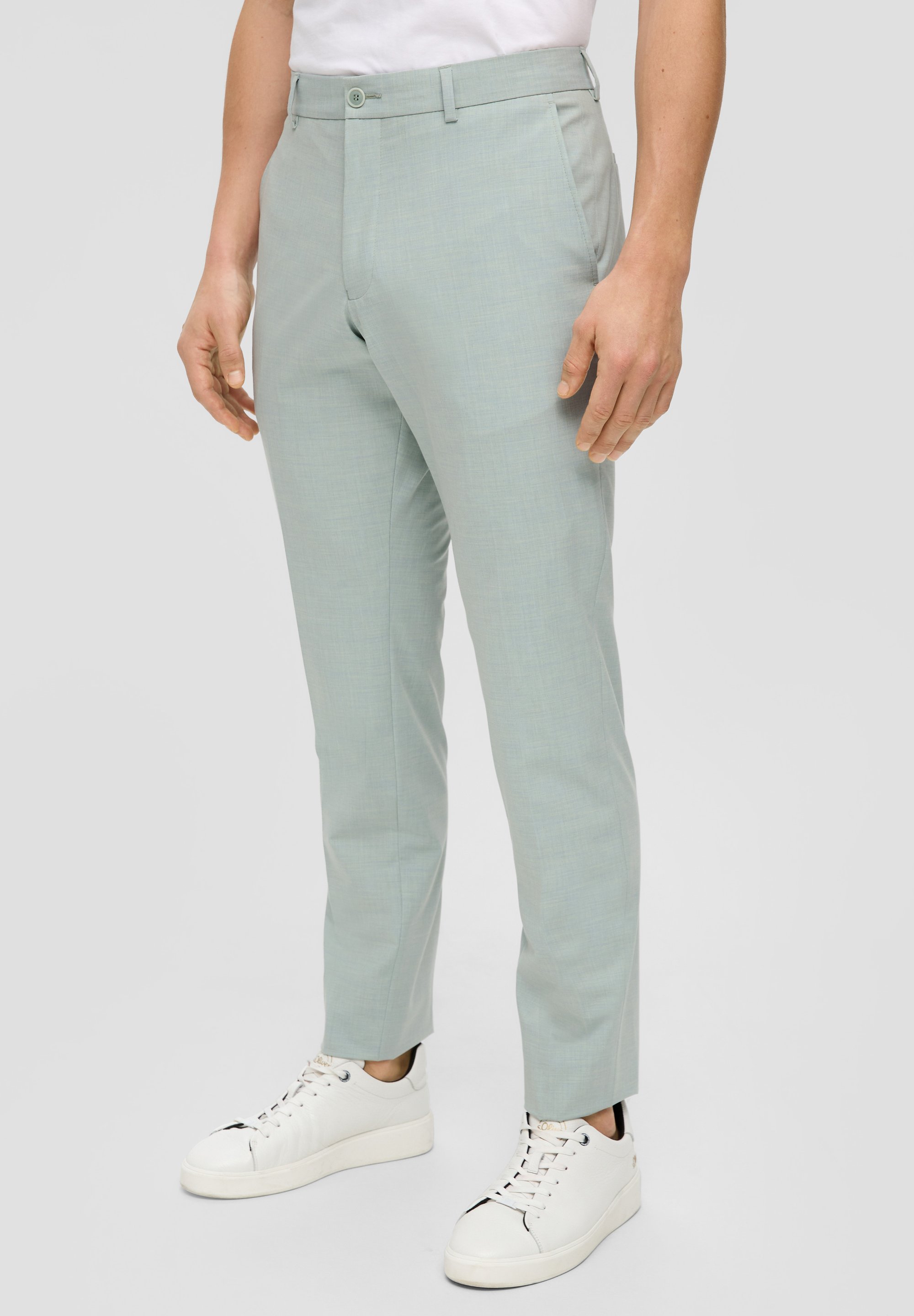 s.Oliver BLACK LABEL MIT SLIM LEG - Chino - salbeigrün/grün 