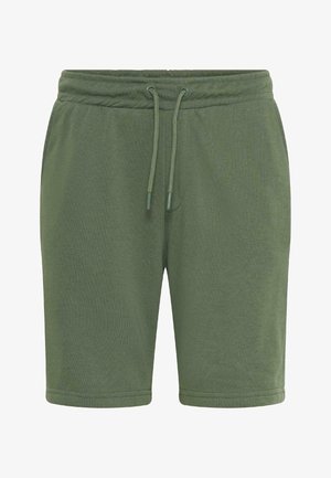 Ελιά πράσινα βαμβακερά σορτς μήκους μέχρι το γόνατο με ελαστική μέση και κορδόνι σύσφιξης.