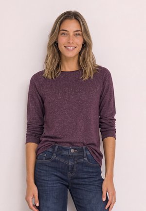 Street One, LANGARM SHIRT MIT RUNDHALS UND ROLLKANTE - T-shirt à manches longues - rustic rouge