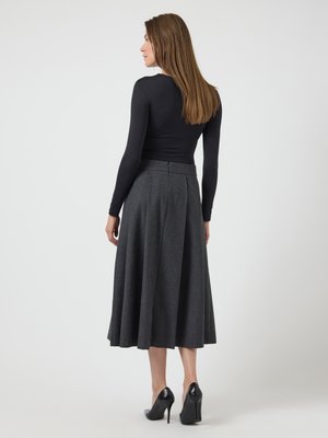 YASKARISA - Falda acampanada - dark grey melange