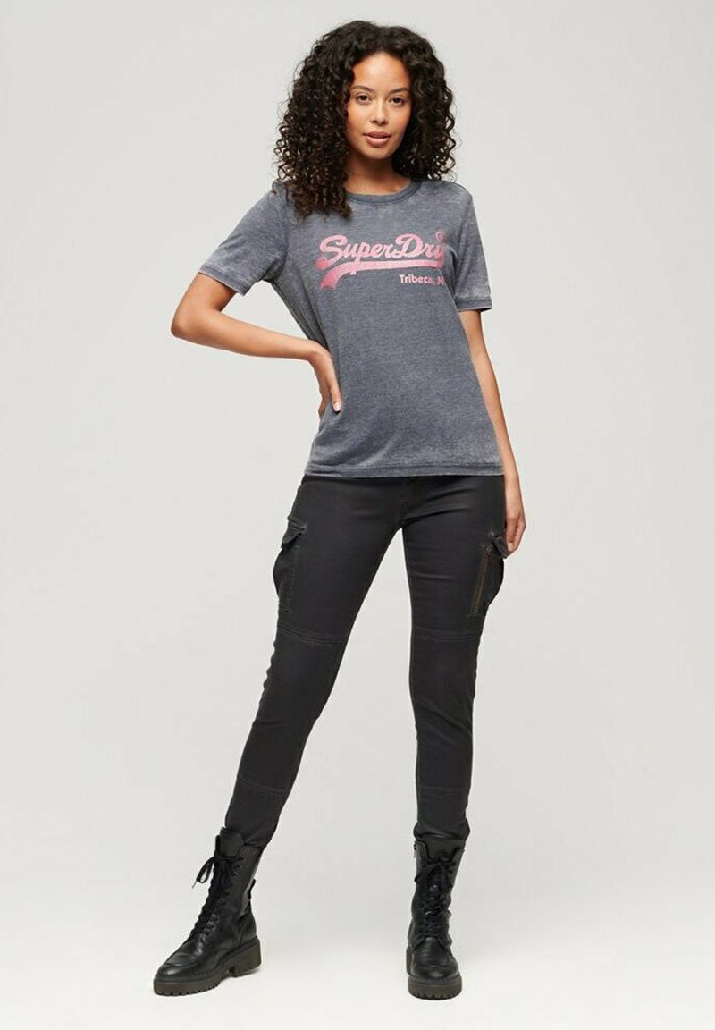 T-shirt HEELYS Enfant - Gris Bruyère Clair - Logo Imprimé Éclaboussures - Taille M - Neuf Avec étiquettes