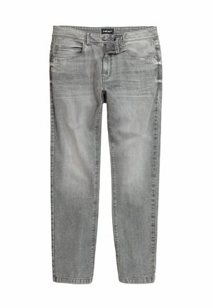 Herenjeans in een vervaagde grijstint, gemaakt van denim met een soepele textuur. Voorzien van vijf zakken en een recht model.
