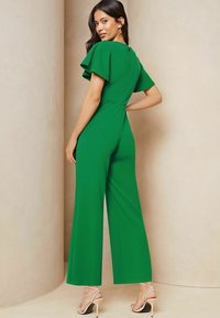 Lipsy FLUTTER SLEEVE TIE SIDE WIDE LEG - REGULAR FIT - Haalari - green