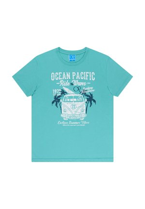 Ocean Pacific, OCEAN PACIFIC HERREN T-SHIRT NORMALE PASSFORM TWINNY - T-shirt print - aqua ecru