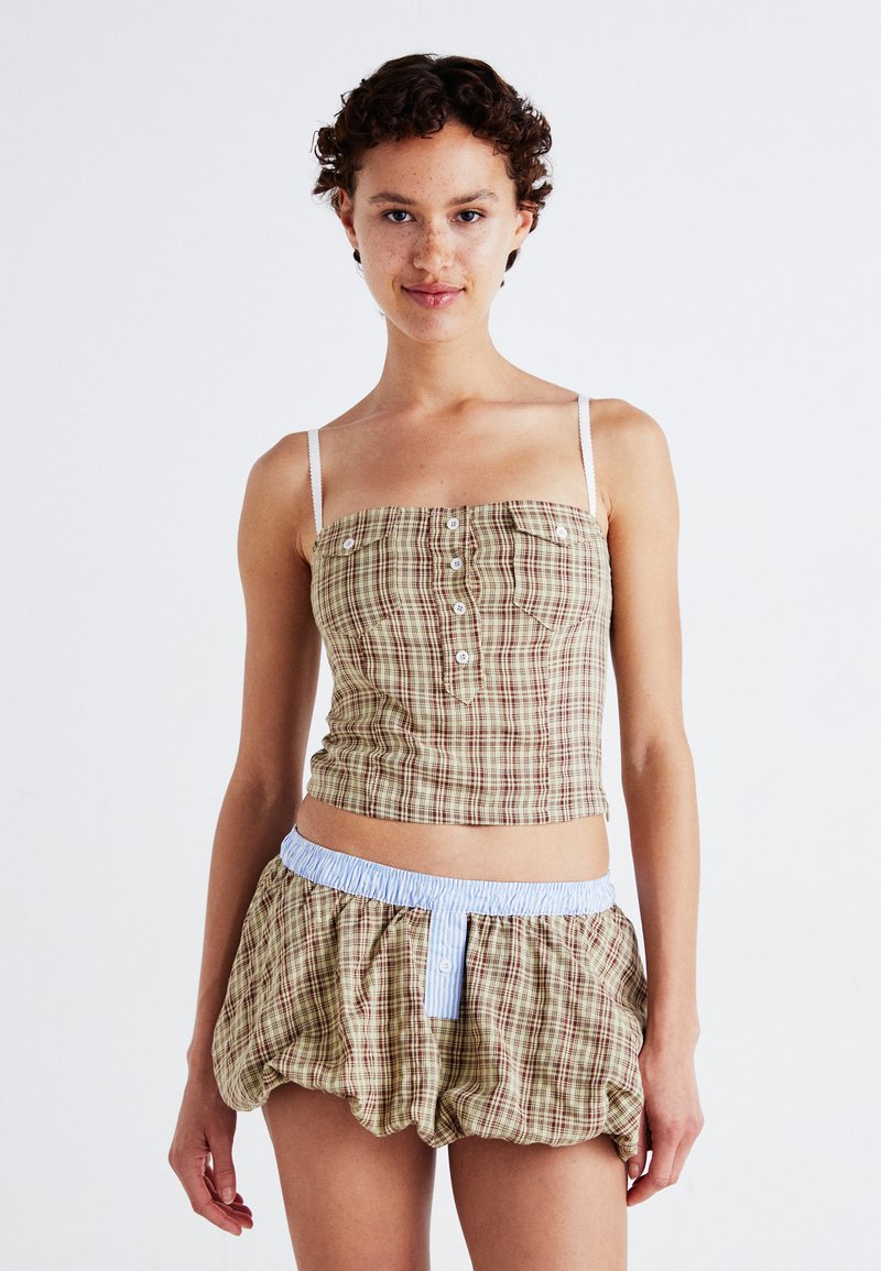 Jaded London - CHECKED CORSET - Top - beige, Enlarge