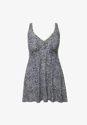 Ulla Popken AVEC BONNETS SOUPLES IMPRIMÉ LÉOPARD ET EFFET CACHE-CŒUR - Traje de baño