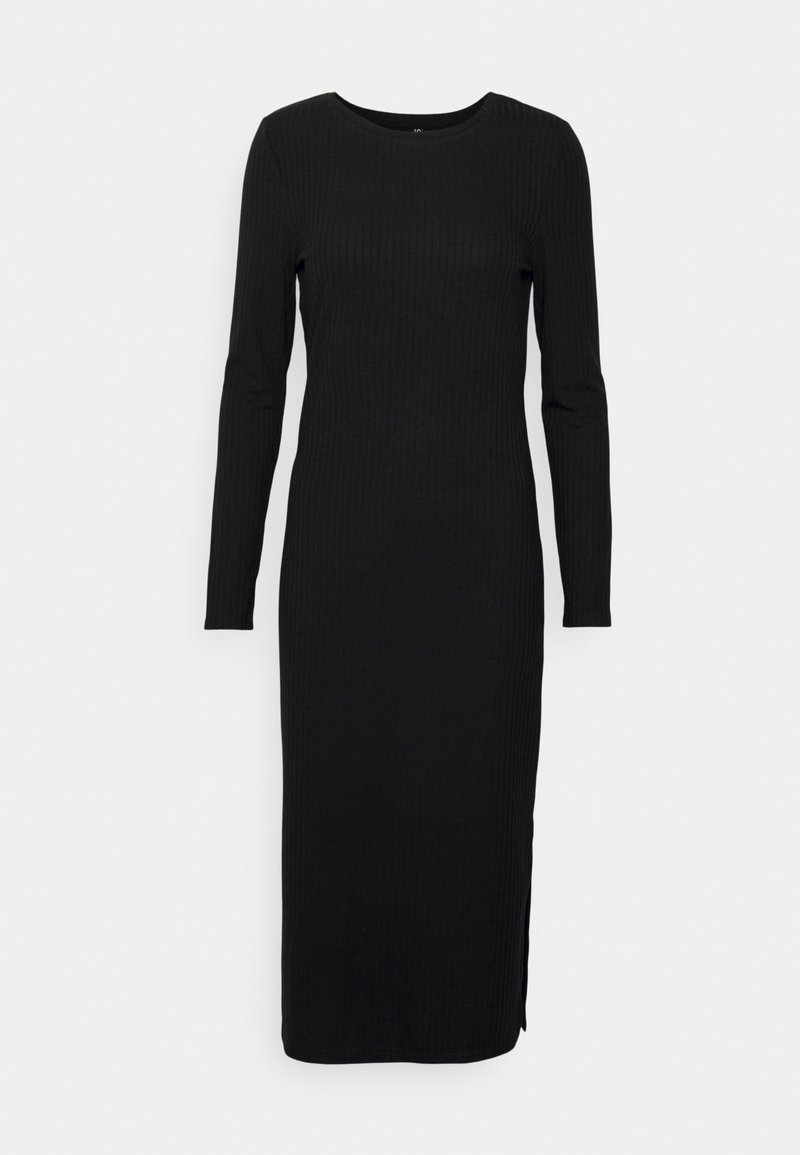Pieces KYLIE LS O-NECK MIDI NOOS - Obleka iz džersija - black