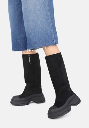 CHUNKY HIKER - Stivali con plateau - black