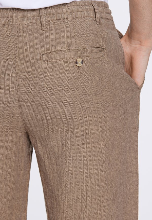 HERRINGBONE - Trousers - dk stone2