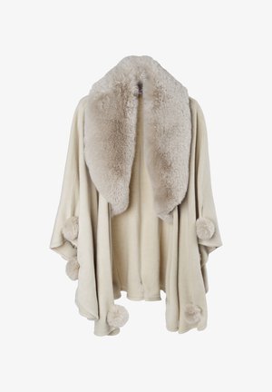 INFLUENCER POMPOM - Poncho - beige