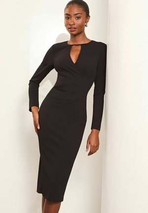 Lipsy KEYHOLE CROSS FRONT LONG SLEEVE BODYCON - Etuikleid - black