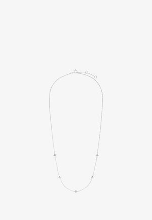 Silberkette mit sternförmigen Akzenten, feiner Textur und verstellbarem Verschluss für eine individuell anpassbare Länge.