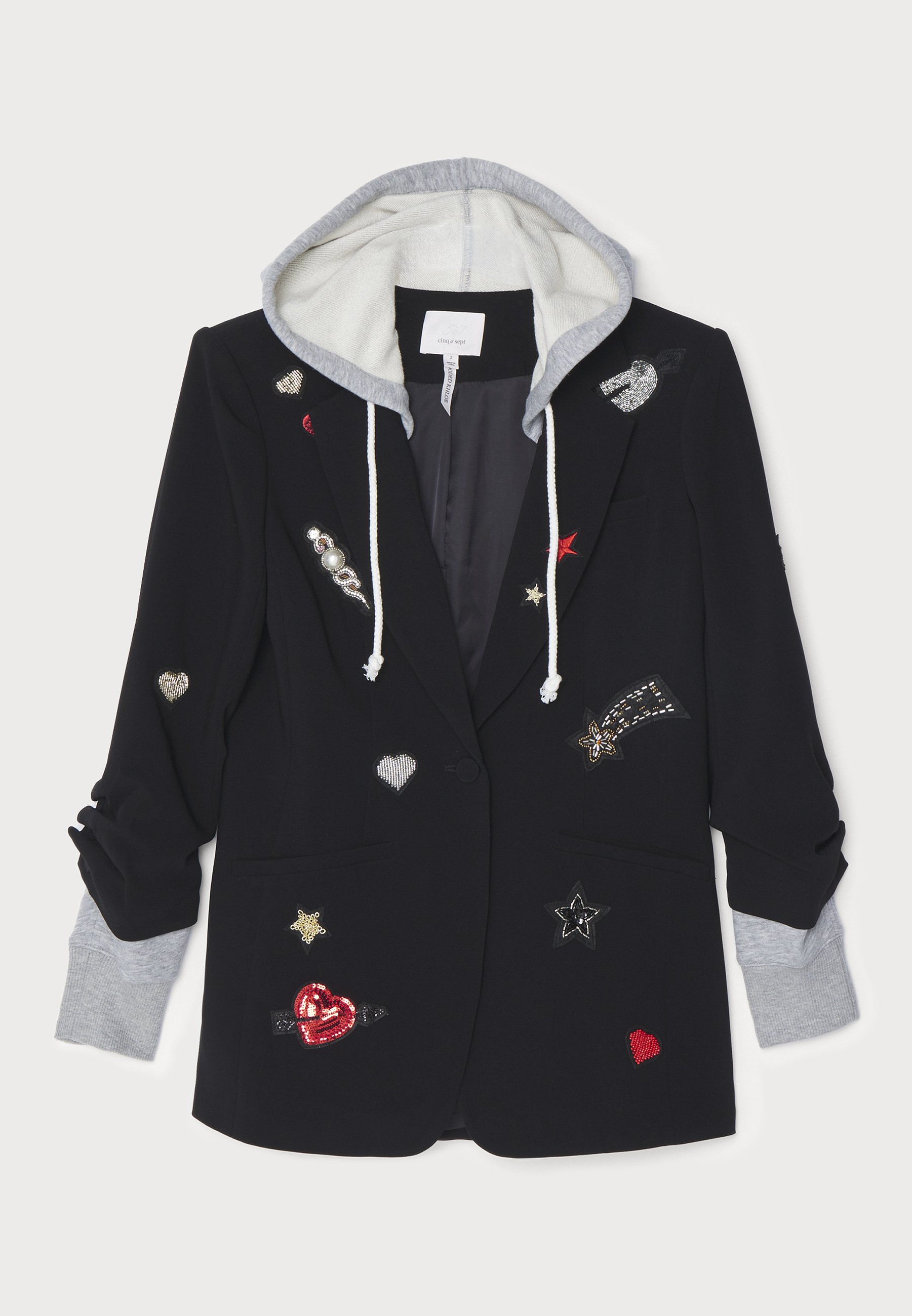 Cinq à Sept HOODED KHLOE JACKET - Blazer - black/multi/black