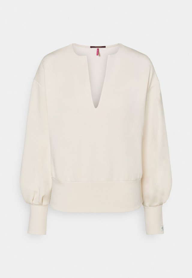 OPEN NECK AND VOLUMNIOUS SLEEVES - Sweatshirt - ecru
