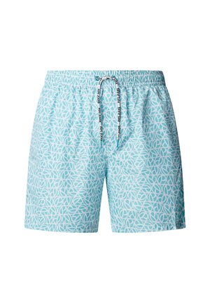 Hellblaue Badehose mit weißem Kreis-Design und weißem Kordelzug mit schwarzem "Pepe Jeans"-Schriftzug.