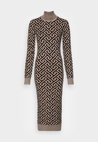 VMARIA HIGH NECK CALF DRESS - Vestido de malha - black/silver mink coloured