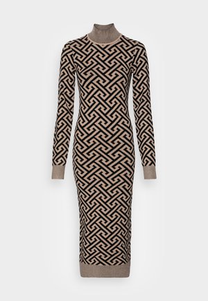 VMARIA HIGH NECK CALF DRESS - Robe pull - black/silver mink coloured
