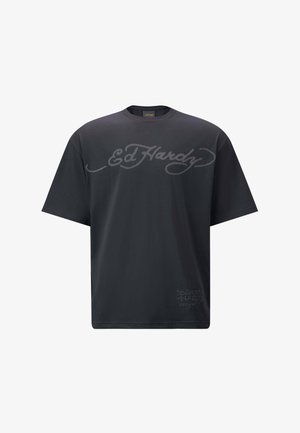 Ed Hardy SKULL-FLAME - Printtipaita - black