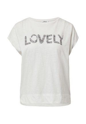 s.Oliver Print T-shirt - ecru