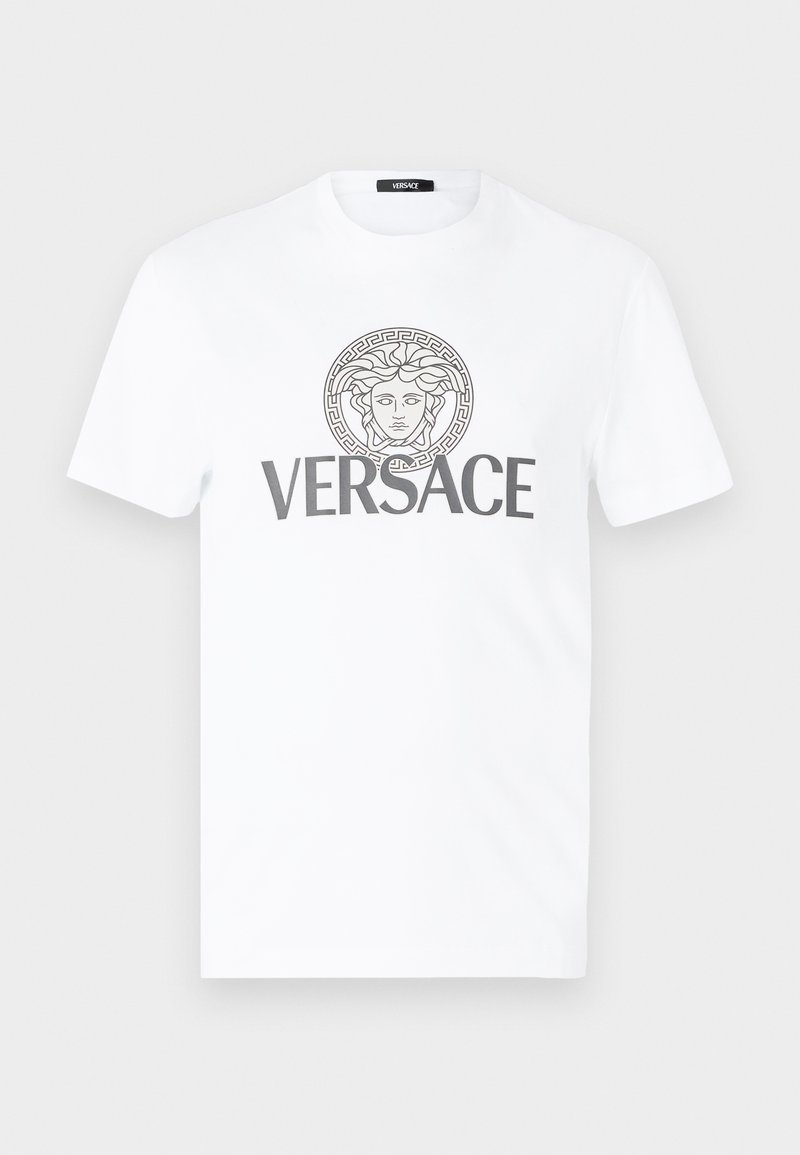 Versace COMPACT PRINT - Apdrukāts T-krekls - optical white/krēmkrāsā ...