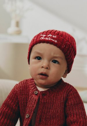 Next, MY FIRST CHRISTMAS EMBROIDERED KNITTED BEANIE BABY HAT UNISEX - Mütze - red