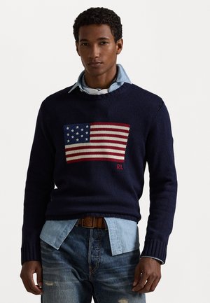THE ICONIC FLAG JUMPER - Pulover - hunter navy