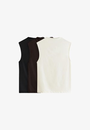 THE SET, REGULAR FIT - 3 PACK SOFT TOUCH HIGH NECK - Top - balck chocolate/brown/white