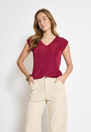 Desires BOB SHORTSLEEVE SHIMMER - T-shirt basic - rhododendron red