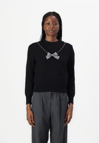 kate spade new york EMBELLISHED V NECK - Džemperis - black
