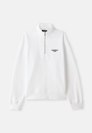 Dsquared2 JUST RIGHT FIT ZIPPED - Sweatshirt - white/dark navy