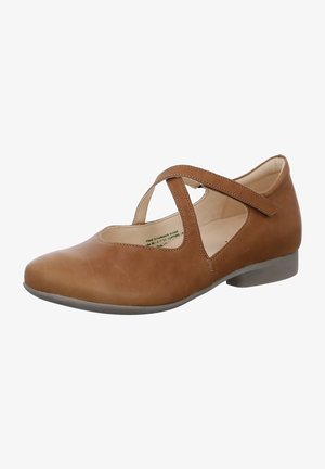 Think!, GUAD - Ankle strap ballet pumps - hazelnut