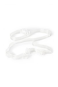 Przezroczyste elastyczne paski z trzema regulowanymi klamrami. Gładka tekstura, lekki i elastyczny design dla łatwych regulacji i wygody.