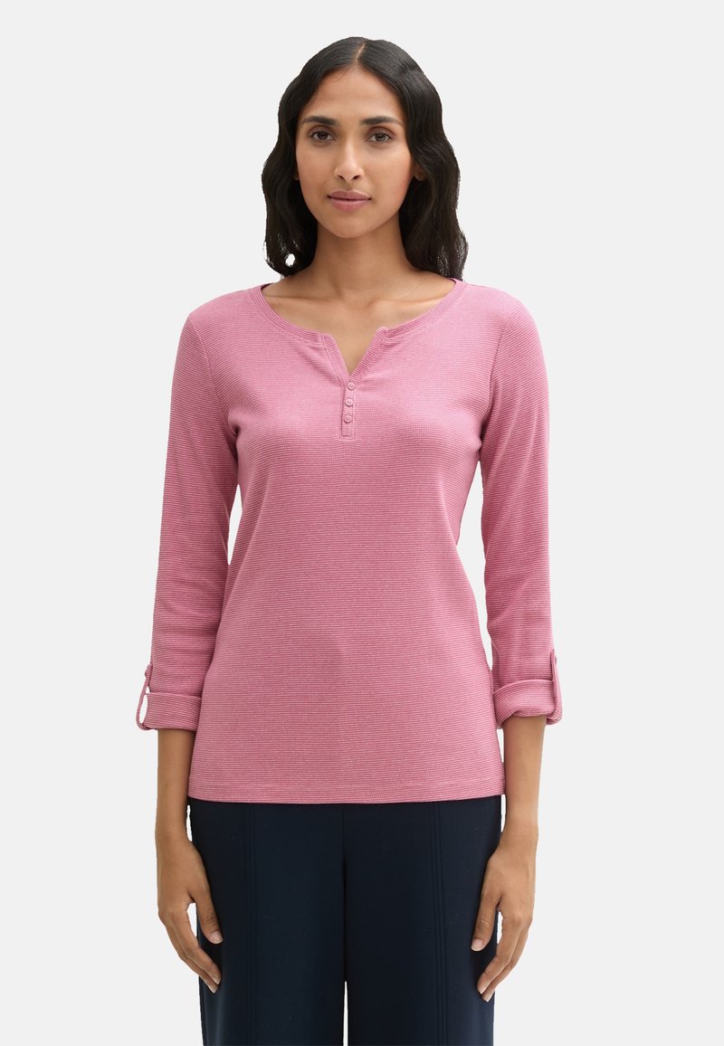 TOM TAILOR HENLEY - Langarmshirt - rosa