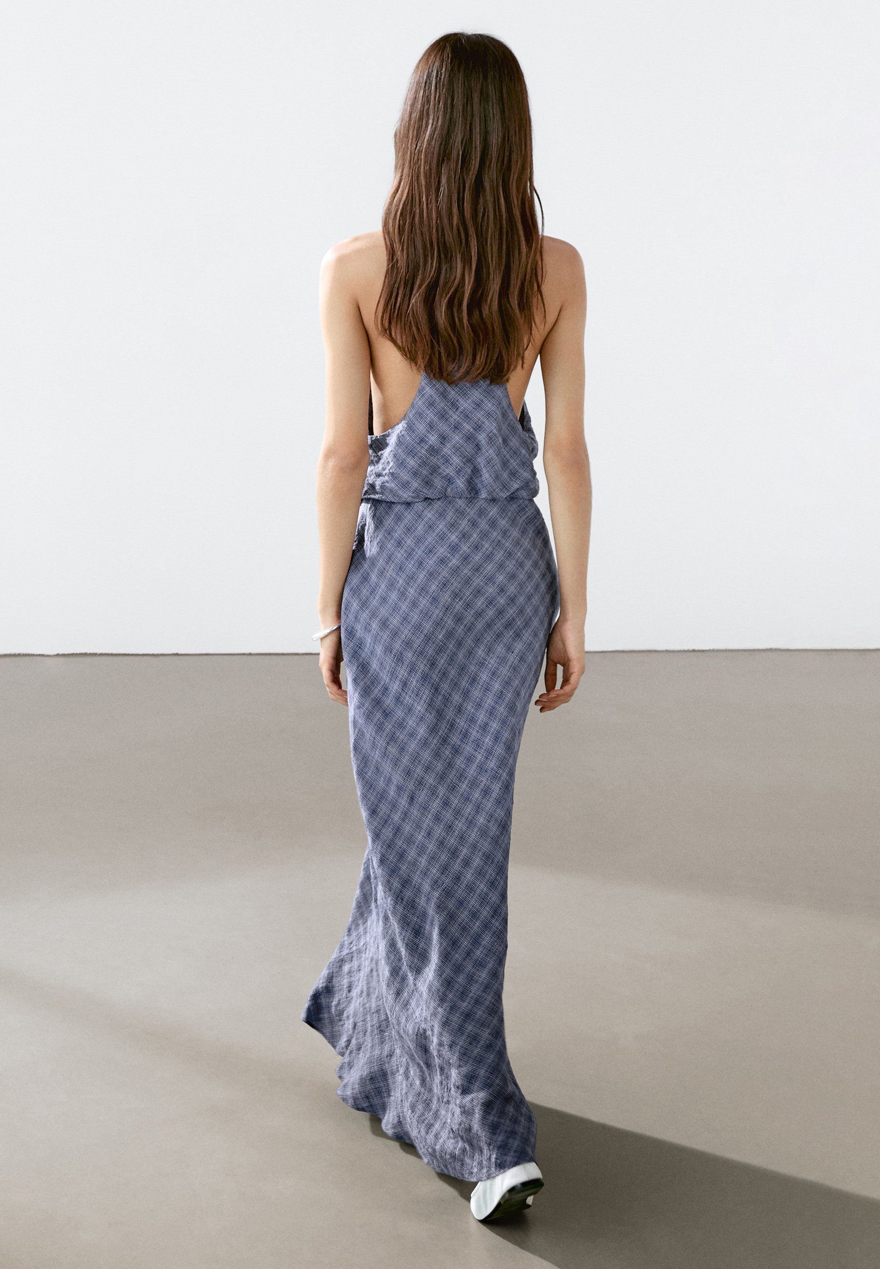 【Massimo Dutti】Long checked dress with back detail Massimo Dutti CHECKERED WITH BACK DETAIL - Maxi dress - dark