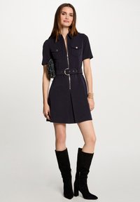 Morgan ZIPPED FITTED MINI - Abito a camicia - bleu marine