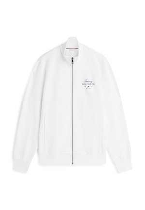Tommy Hilfiger, SCRIPT STACK STAND COLLAR BRAND LOVE - Mikina so zipsom - white