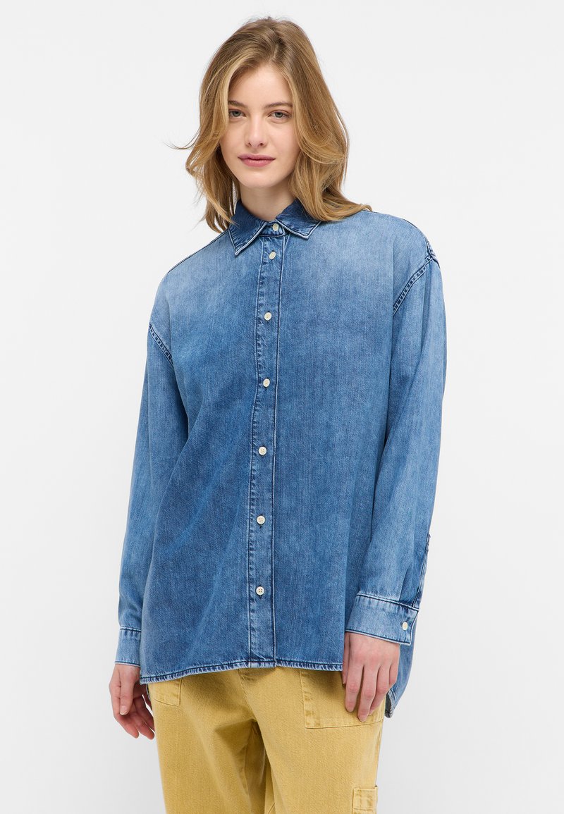 mustang Overhemdblouse blauw