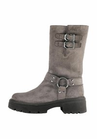 Stivali con plateau - mohair altsilber