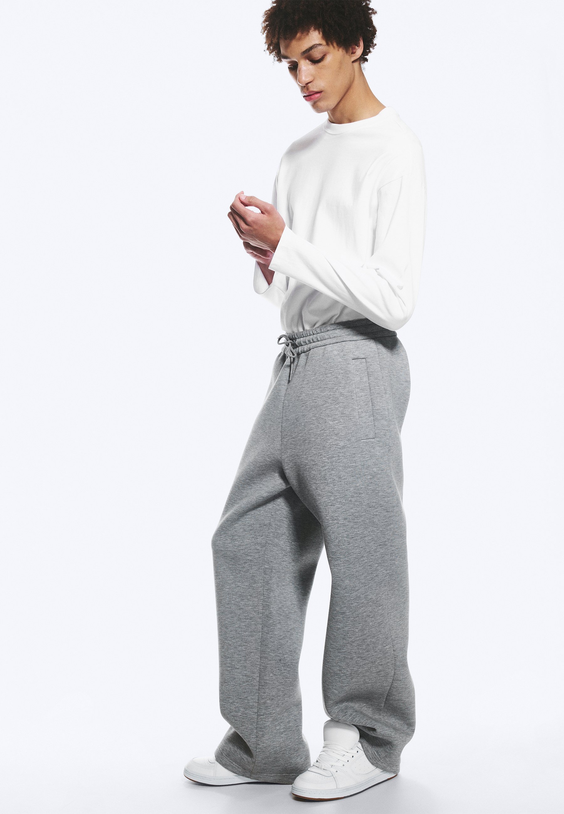 Weekday SAMMY SCUBA SWEATPANTS - Tracksuit bottoms - mottled grey