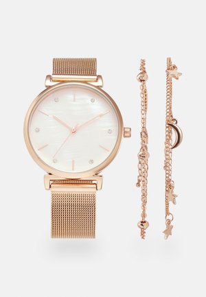 SET - Klocka - rose gold-coloured/tan