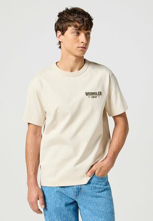 Wrangler SS TEE - T-shirt con stampa - vintage white