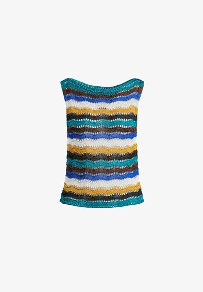 Luisa Spagnoli CILIEGIA - Top - nero senape petrolio