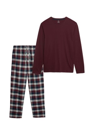 CHECKED SET - Pigiama - burgundy mix