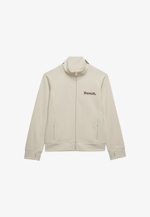 Bench, BENCH X SUPERDRY & CO BENCH HIGH NECK SWEAT TRACK TOP - Felpa con zip - moonbeam chocolate chip