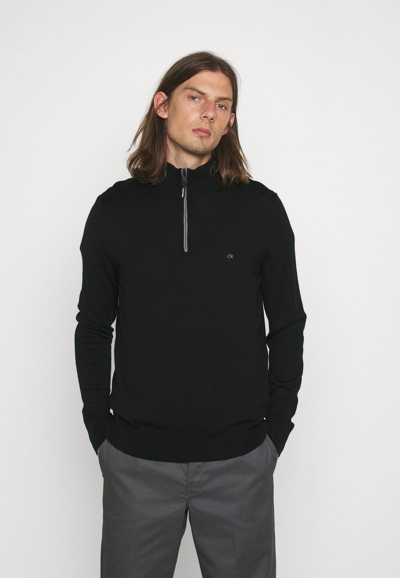 Calvin Klein SUPERIOR QUARTER ZIP Jumper black Zalando.co.uk
