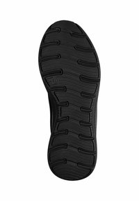 Black rubber shoe sole with textured surface, featuring grooves and ridges for traction. Size indicated as 37.