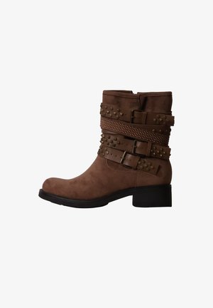 Super Mode, BOTTINES À ZIP SUPER MODE - Cowboy- / bikerstøvlette - khaki-beige