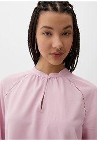 QS LANGARM MIT STEHKRAGEN - Blouse - rosa