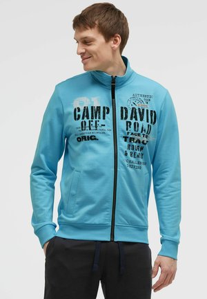 Camp David, CAMP DAVID SWEATJACKE MIT LABEL PRINT - Zip-up sweatshirt - summer aqua