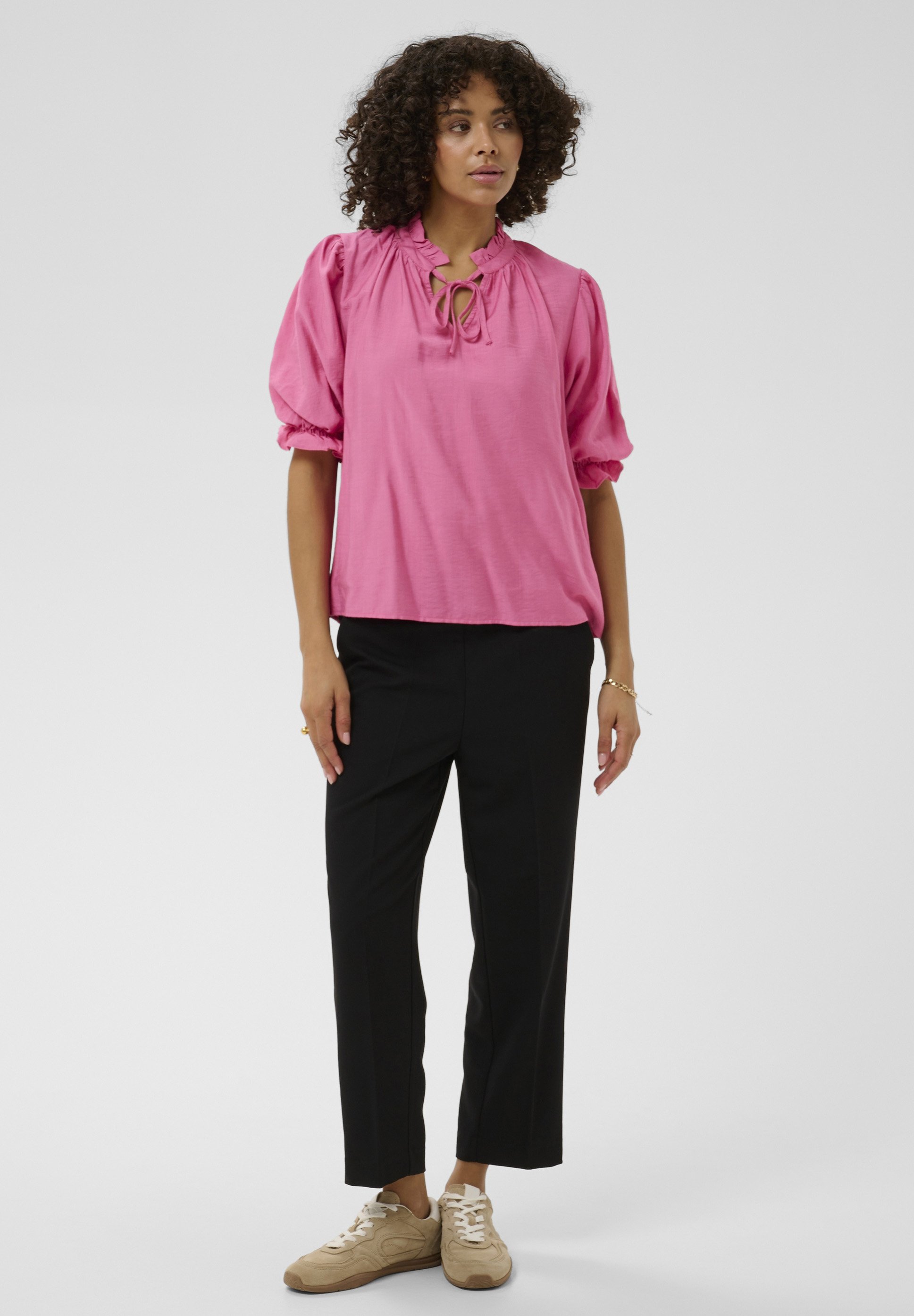 Kaffe KALUFIA FRILL - Blouse - pink power/pink - Zalando